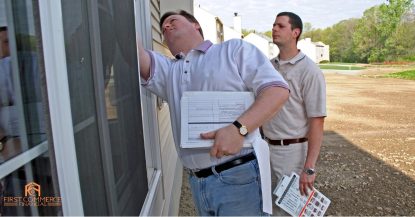 home inspector looking at a residential home